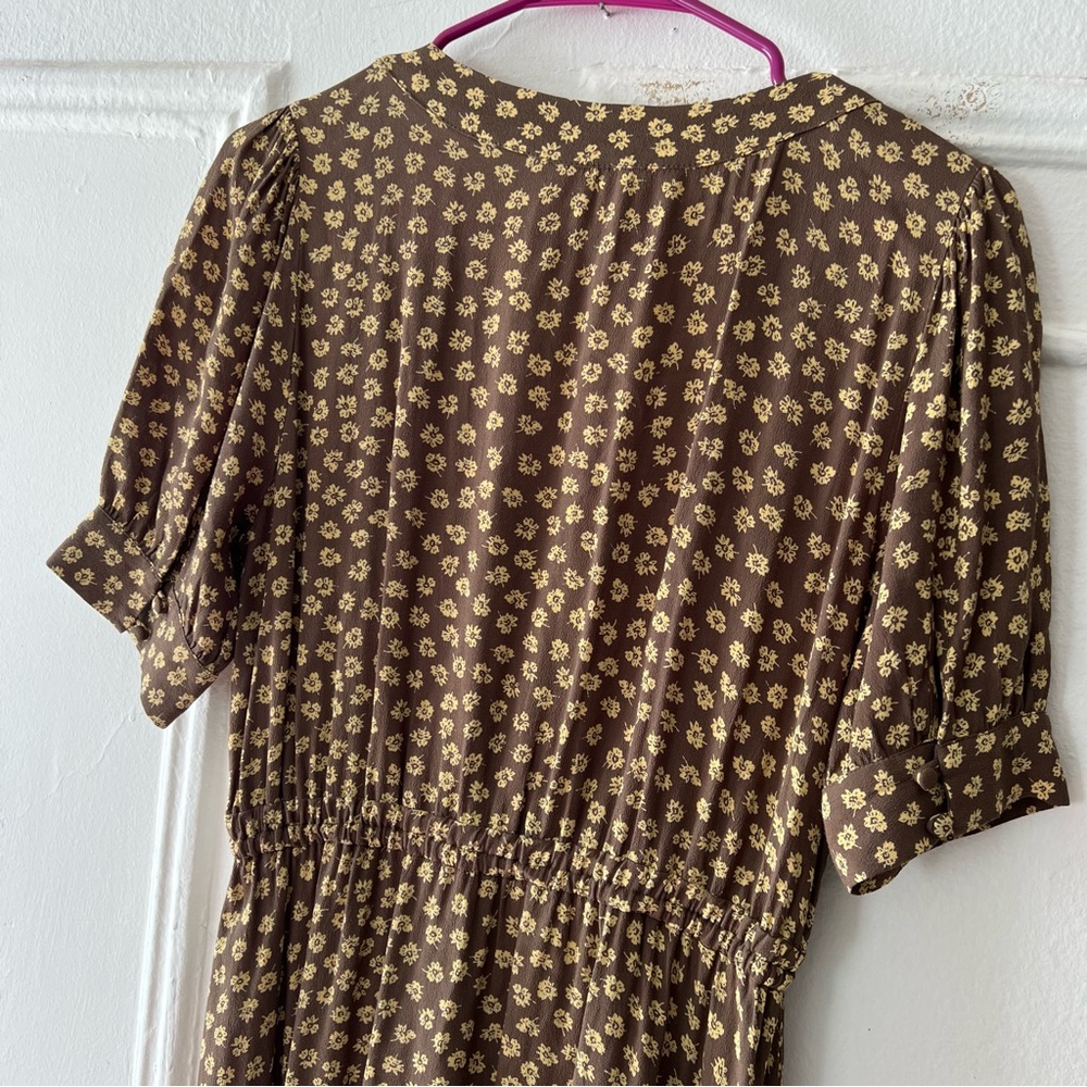 Madewell Button-Cuff Midi Dress in Woodcut Flowers size 2 - Picture 8 of 15